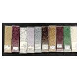 W - Collection of 30 Glass Seed Beads Amethyst, Burgundy and Assorted Colors