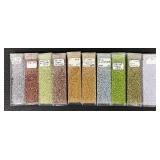 W - Collection of 30 Glass Seed Beads Amethyst, Burgundy and Assorted Colors