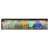 W - Collection of Assorted Glass Beads in Various Colors and Sizes