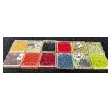 W - Collection of Assorted Glass Beads in Various Colors and Sizes