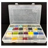 W - Collection of Assorted Glass Beads in Various Colors and Sizes