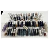 W - Collection of 52 Small Glass Bead Tubes Assorted Colors