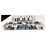 W - Collection of 52 Small Glass Bead Tubes Assorted Colors