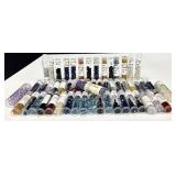 W - Collection of 52 Small Glass Bead Tubes Assorted Colors