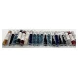 W - Collection of 52 Small Glass Bead Tubes Assorted Colors