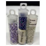 W - Collection of 52 Small Glass Bead Tubes Assorted Colors