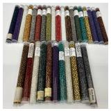W - Lot of 30 CB Tubes with Assorted Glass Beads