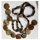 W - Set of Multi-Color Picasso Jasper Beads - Round, Oval, and Square Loose Beads