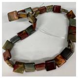 W - Set of Multi-Color Picasso Jasper Beads - Round, Oval, and Square Loose Beads