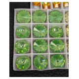 Swarovski Peridot/Jonquil 18mm Gold Foiled Crystals - Assorted Lot