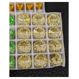Swarovski Peridot/Jonquil 18mm Gold Foiled Crystals - Assorted Lot
