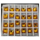 Swarovski Peridot/Jonquil 18mm Gold Foiled Crystals - Assorted Lot