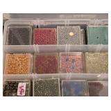 Bead Storage Organizer Boxes With Assorted Beads - Jewelry Making Supplies