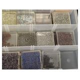 Bead Storage Organizer Boxes With Assorted Beads - Jewelry Making Supplies