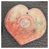 Eight Unique Stone Bead Pendants - Assorted Floral, Heart & Carved Shapes (Largest 2x2)