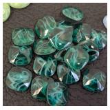 Vintage Glass Jewels Assorted Cabochons & Rhinestones - Mixed Shapes, Largest 0.5 x 1.25 inches