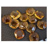 Vintage Glass Jewels Assorted Cabochons & Rhinestones - Mixed Shapes, Largest 0.5 x 1.25 inches