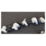 Black & White Glass Bead Lot with Shell Strand - Spiral/Swirl Beads for Jewelry