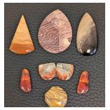 8-Piece Natural Stone Cabochons - Assorted Shapes, Largest 2.5 x 1.75 in