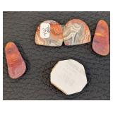 8-Piece Natural Stone Cabochons - Assorted Shapes, Largest 2.5 x 1.75 in