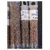 Seed Beads - 50+ Tubes Assorted Metallic Colors Gold AB Bronze
