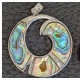 Paua Shell Beads & Pendants - Abalone Jewelry Components, 1.5-inch Round Pendant