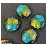 Art Glass Beads & Bead Strands - Assorted Lampwork, Delft-Style Discs & Spacers