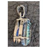 Mystic Topaz Pendant & Earrings Set - Teardrop Rainbow Stones, Silver-Tone