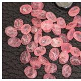 Assorted Vintage Glass Jewels - Coin Cabochons, Teal Squares, Pink Discs, Marquise Shapes