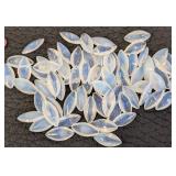 Assorted Vintage Glass Jewels - Coin Cabochons, Teal Squares, Pink Discs, Marquise Shapes