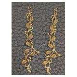 Gold-Tone Brass Jewelry Findings Lot - 4 Openwork Oval Frames, Central Portrait Pendant