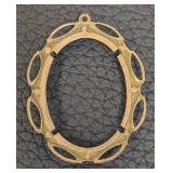 Gold-Tone Brass Jewelry Findings Lot - 4 Openwork Oval Frames, Central Portrait Pendant
