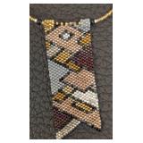 Beaded Jewelry Set - Necklace 16-inch Mosaic Pendant, Bracelets & Earrings