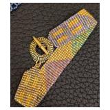 Beaded Jewelry Set - Necklace 16-inch Mosaic Pendant, Bracelets & Earrings