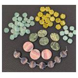 Assorted Drilled Stone Beads - Polished Discs & Rounds