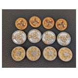 Czech Glass Buttons - 12-Pc Bohemian Floral & Rhinestone, 1-1/4 in Diameter