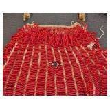 Antique Beaded Purse with Ornate Frame - 8-inch Wide Handle (Pair)