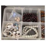 Cultured Pearl Bead Lot - Loose Rounds, Baroque & Strand Pearls in Organizer