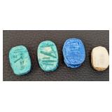 Scarab Pendants - Ceramic, Glazed - Set of 4