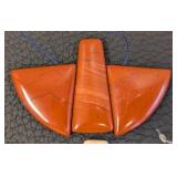 Five Polished Stone Pendant Sets - Blue-Green Rectangles, Orange Marble, Beige Veined, Gray Marble