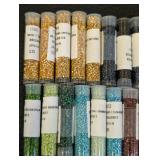 Seed Bead Tubes Lot - 60+ Assorted Colors, Glass Seed Beads