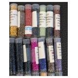 Seed Bead Tubes Lot - 60+ Assorted Colors, Glass Seed Beads