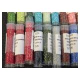Seed Bead Tubes Lot - 60+ Assorted Colors, Glass Seed Beads