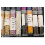 Seed Bead Tubes Lot - 60+ Assorted Colors, Glass Seed Beads