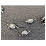 Two Matching Dichroic Glass Necklace & Earring Sets + Rainbow Bar Pendant Necklace