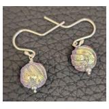 Two Matching Dichroic Glass Necklace & Earring Sets + Rainbow Bar Pendant Necklace