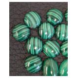 Malachite Pendant & Cabochons - Pendant 0.5 x 1.5 in, Polished Malachite