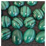 Malachite Pendant & Cabochons - Pendant 0.5 x 1.5 in, Polished Malachite