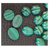 Malachite Pendant & Cabochons - Pendant 0.5 x 1.5 in, Polished Malachite