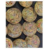 Czech Glass Buttons - 13 Pcs, 1 in Diameter